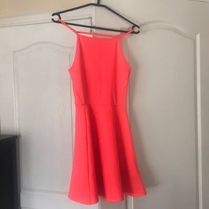 Neon pink midi dress